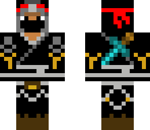 armored ninja with diamond sword