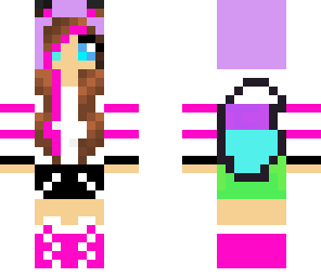 colorful  wolf girl