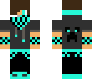 cyan creeper hoodie