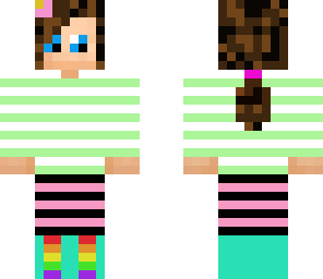 girl with striped shirt and skirt