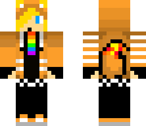 flame tail rainbow tie fox suit