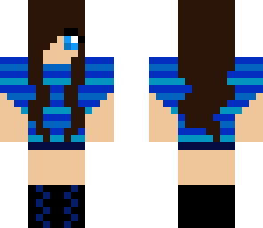 blue striped girl