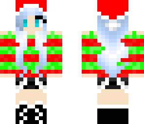 christmas girl with snowy hair