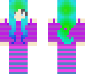 cyan hair girl