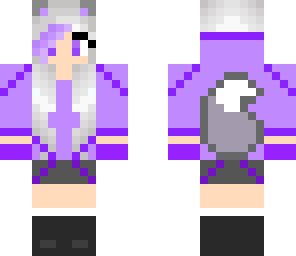 purple wolf hoodie girl