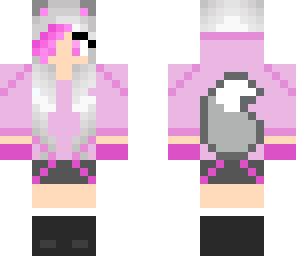 pink wolf hoodie girl