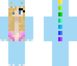 blue dino onesie with pink hair