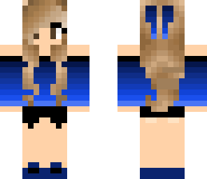 blue girl brunette