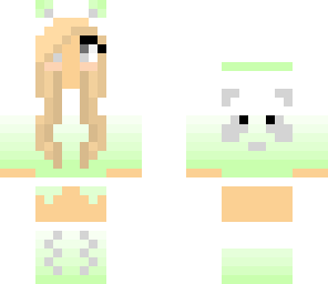 green fade panda girl