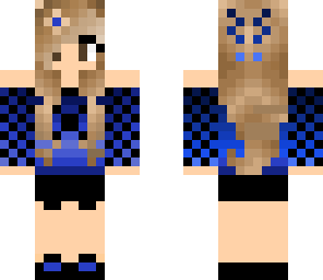 blue checkers brunette 