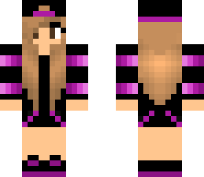 cute purple girl with hat