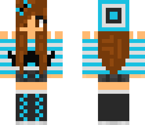 blue moustache girl