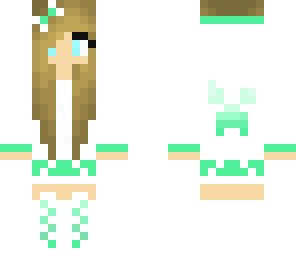 edited mint green creeper girl