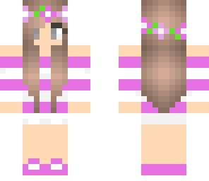 pink stripes girl