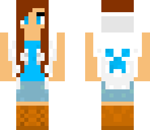 girl with white jacket and a blue top