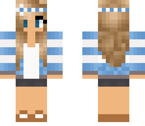 blue stripes girl