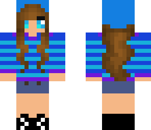 brown hair girl with cookie monster hat 