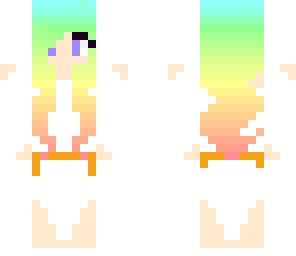 gold angel with rainbow hair