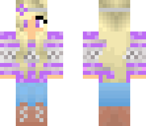 purple winter girl
