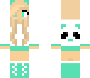 mint green panda girl