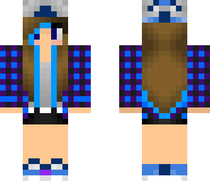 plaid shirt and hat girl
