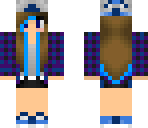 darker plaid shirt and hat girl