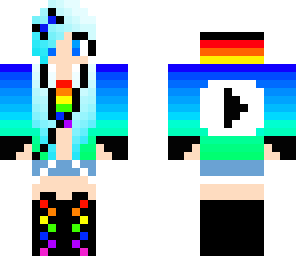 blue and rainbow youtube girl