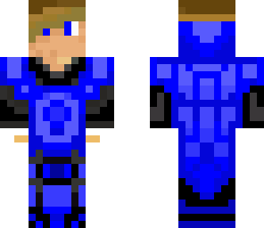 blue armored man