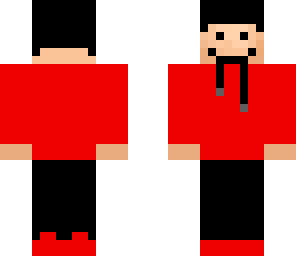 guy with red hoodie and black and red sketchers