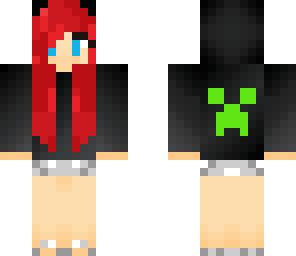 redhead with creeper hoodie