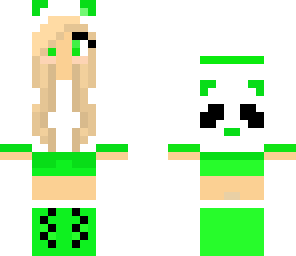 panda girl with neon green