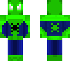 green and blue spiderman skin