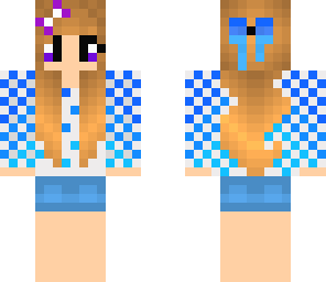 plaid girl blue