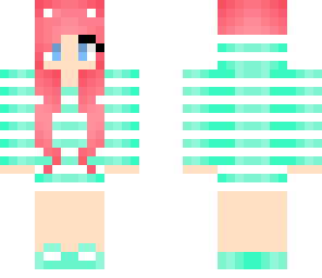 fixed green and reddish pink girl