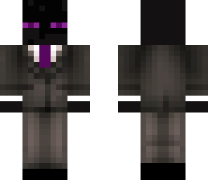 purple eyed enderman in a suit