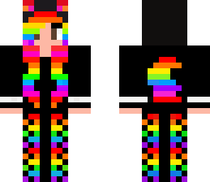 rainbow wolf girl black edition