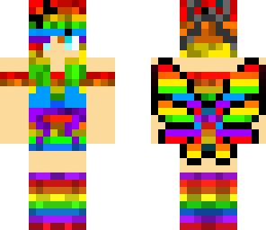 rainbow butterfly girl
