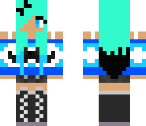 blue mustache girl