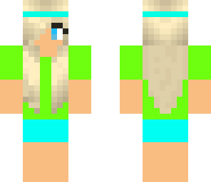 cute green and blue girl