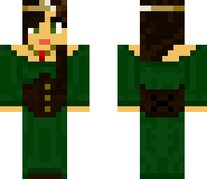 marion- green dress with crown
