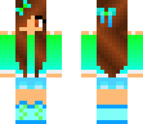 cute green and blue girl