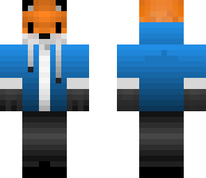 fox with light blue pullover