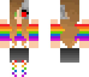 rainbow cyborg girl