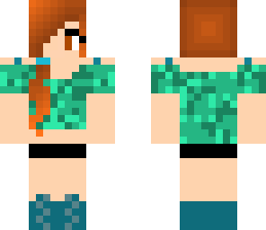 amber-haired ponytail with sparkle top