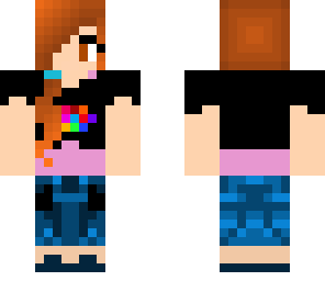 amber-haired ponytail with black top
