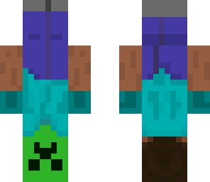 upside-down creeper-faced steve