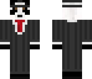panda mobster with grey suit with ghost lines