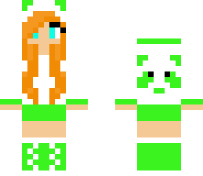 neon green panda girl