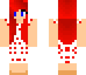 red head and red dress
