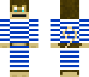 monkey in blue-striped pj's 